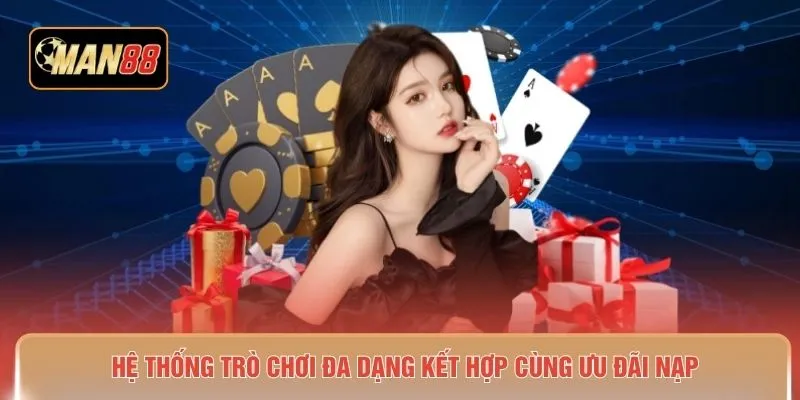 Hệ thống trò chơi đa dạng kết hợp cùng ưu đãi nạp