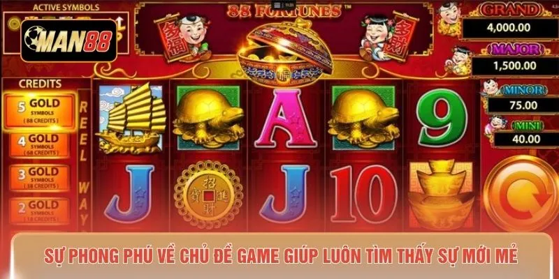 Sự phong phú về chủ đề game giúp luôn tìm thấy sự mới mẻ 